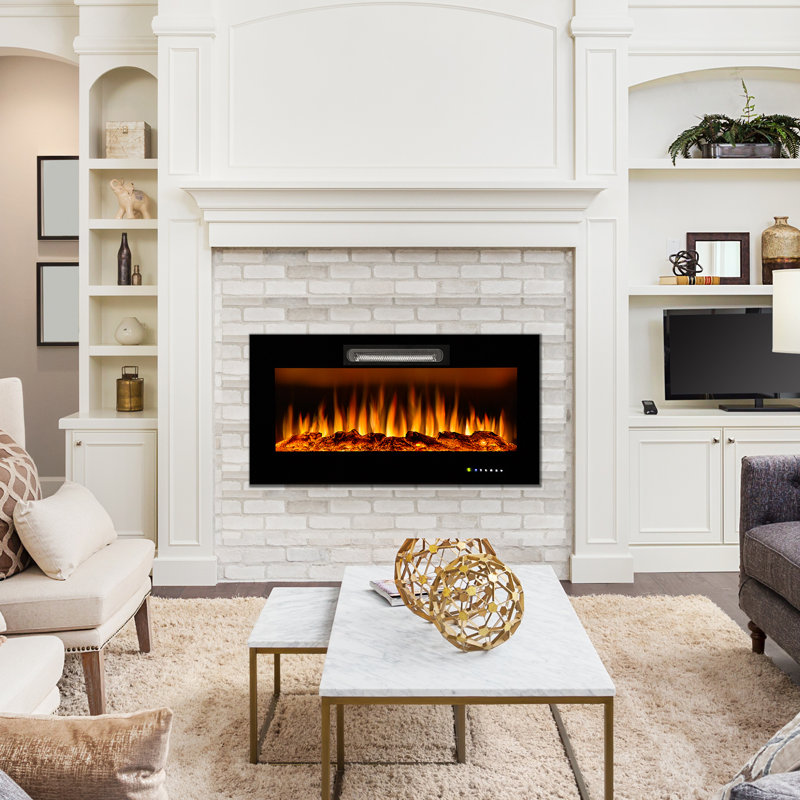 Symple Stuff Paynesville Recessed & Wall Mounted Electric Fireplace